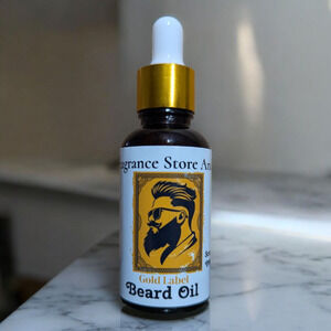 Brand New Men's Gold Label Beard Oil 1 oz Glass Bottle With Added Castor Oil